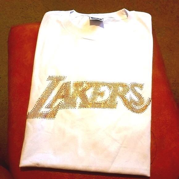 White Laker Rhinestone Tee Size 3XL *ProClub Comfort line - Picture 1 of 1